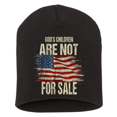 Gods Children Are Not For Sale Christian American Flag Short Acrylic Beanie