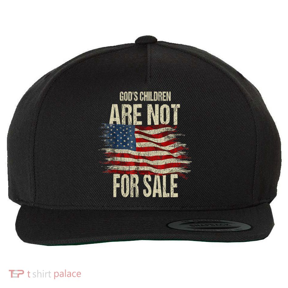 Gods Children Are Not For Sale Christian American Flag Wool Snapback Cap