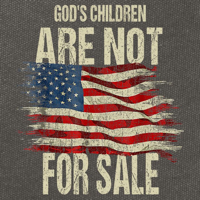 Gods Children Are Not For Sale Christian American Flag Cotton Canvas Backpack