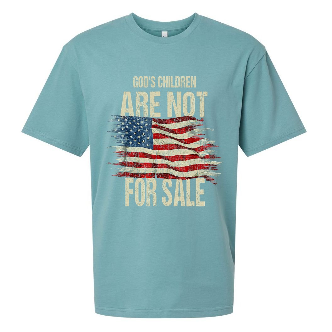 Gods Children Are Not For Sale Christian American Flag Sueded Cloud Jersey T-Shirt