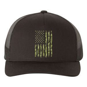 Green Camo American Flag Desert Camouflage Tactical Military Yupoong Adult 5-Panel Trucker Hat