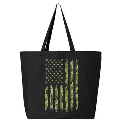 Green Camo American Flag Desert Camouflage Tactical Military 25L Jumbo Tote