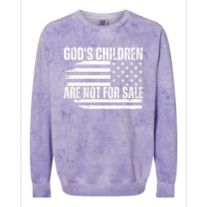 Gods Children Are Not For Sale Funny American Flag Colorblast Crewneck Sweatshirt