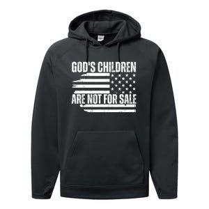 Gods Children Are Not For Sale Funny American Flag Performance Fleece Hoodie