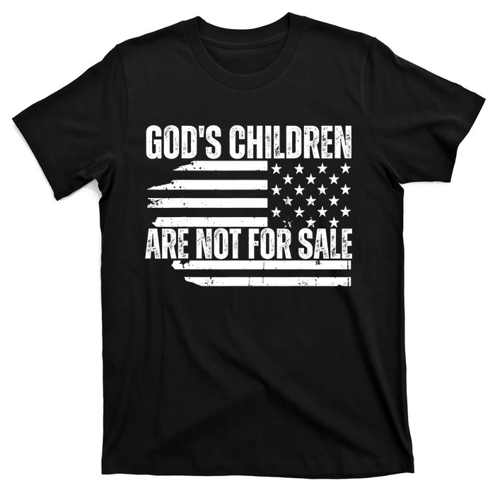 Gods Children Are Not For Sale Funny American Flag T-Shirt