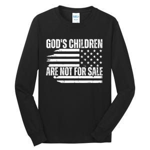 Gods Children Are Not For Sale Funny American Flag Tall Long Sleeve T-Shirt