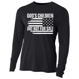 Gods Children Are Not For Sale Funny American Flag Cooling Performance Long Sleeve Crew