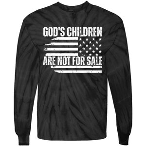 Gods Children Are Not For Sale Funny American Flag Tie-Dye Long Sleeve Shirt