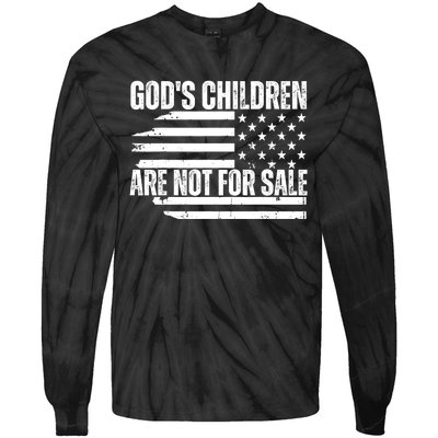 Gods Children Are Not For Sale Funny American Flag Tie-Dye Long Sleeve Shirt