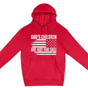 Gods Children Are Not For Sale Funny American Flag Premium Pullover Hoodie