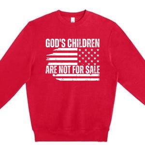 Gods Children Are Not For Sale Funny American Flag Premium Crewneck Sweatshirt