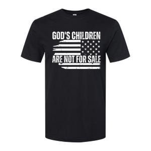 Gods Children Are Not For Sale Funny American Flag Softstyle CVC T-Shirt