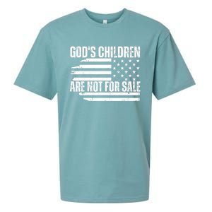 Gods Children Are Not For Sale Funny American Flag Sueded Cloud Jersey T-Shirt