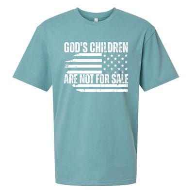 Gods Children Are Not For Sale Funny American Flag Sueded Cloud Jersey T-Shirt