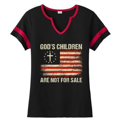 Gods Children Are Not For Sale Funny Quote Gods Children Ladies Halftime Notch Neck Tee