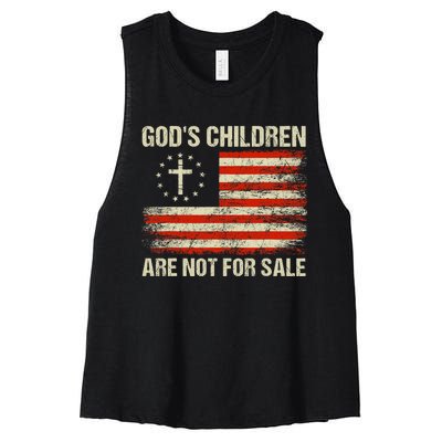 Gods Children Are Not For Sale Funny Quote Gods Children Women's Racerback Cropped Tank