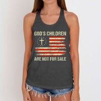 Gods Children Are Not For Sale Funny Quote Gods Children Women's Knotted Racerback Tank