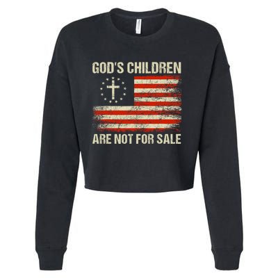 Gods Children Are Not For Sale Funny Quote Gods Children Cropped Pullover Crew