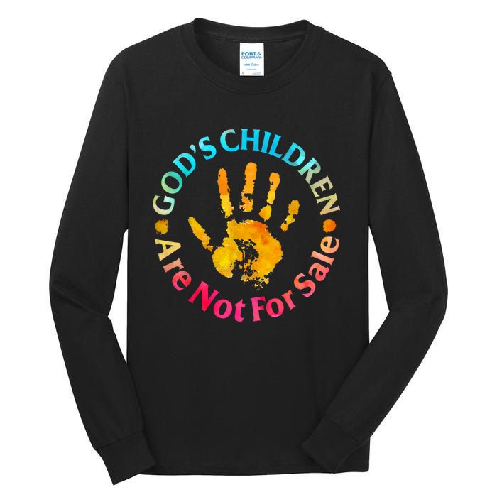 Gods Children Are Not For Sale Hand Prints Tall Long Sleeve T-Shirt