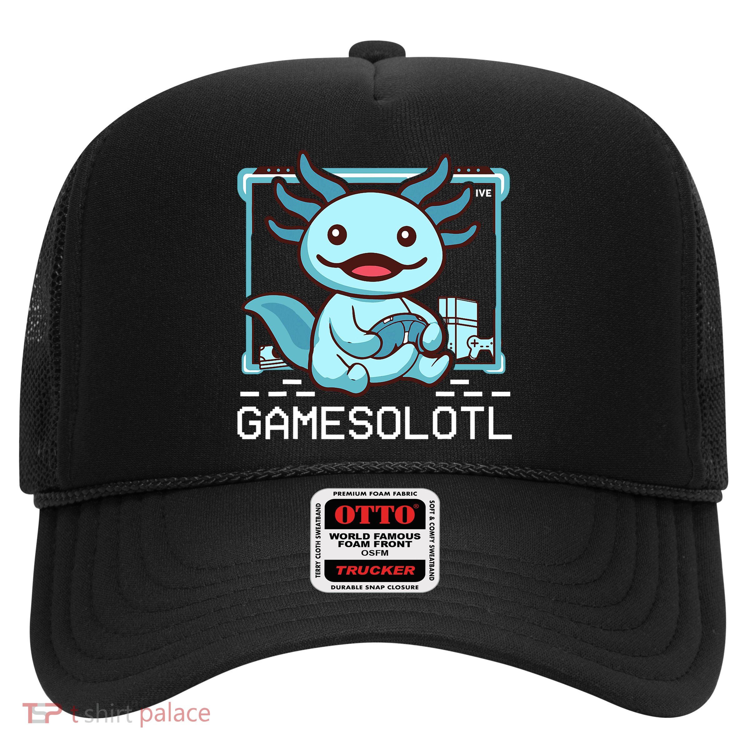 Gamesalotl Cute Axolotl Video Game Funny Gamer Trucker Hat