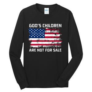 Gods Children Are Not For Sale Patriotic US Flag Tall Long Sleeve T-Shirt