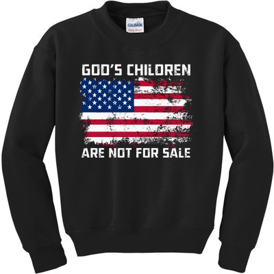 Gods Children Are Not For Sale Patriotic US Flag Kids Sweatshirt