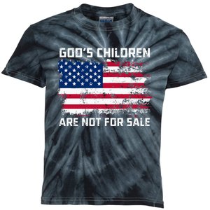 Gods Children Are Not For Sale Patriotic US Flag Kids Tie-Dye T-Shirt