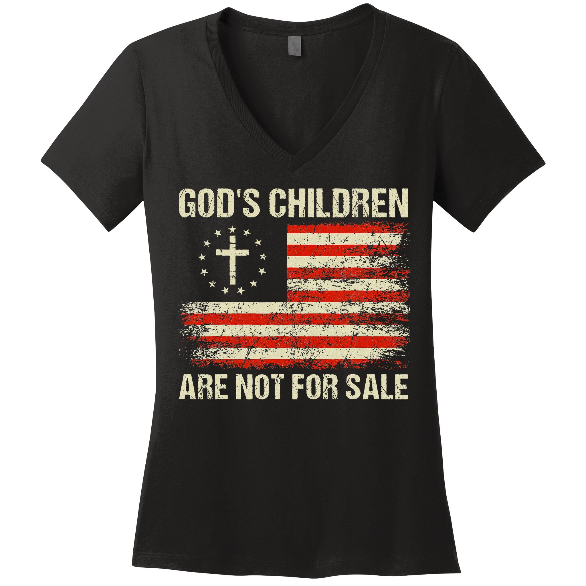 God's Children Are Not For Sale Funny Quote God's Children Women's V-Neck T-Shirt