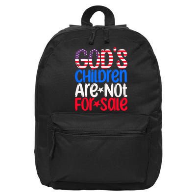 Gods Children Are Not For Sale Trendy 16 in Basic Backpack