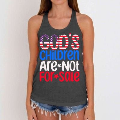 Gods Children Are Not For Sale Trendy Women's Knotted Racerback Tank