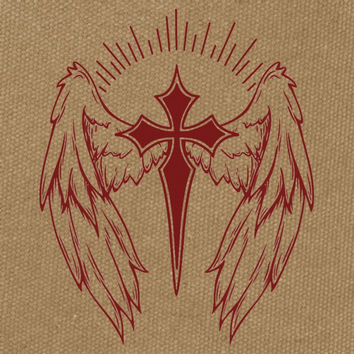 Gothic Cross And Wings Goth Egirl Eboy Emo Alt Cotton Canvas Backpack