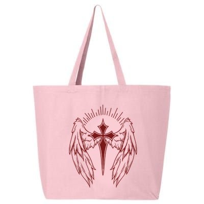 Gothic Cross And Wings Goth Egirl Eboy Emo Alt 25L Jumbo Tote