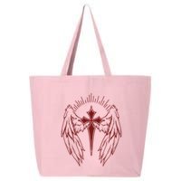 Gothic Cross And Wings Goth Egirl Eboy Emo Alt 25L Jumbo Tote