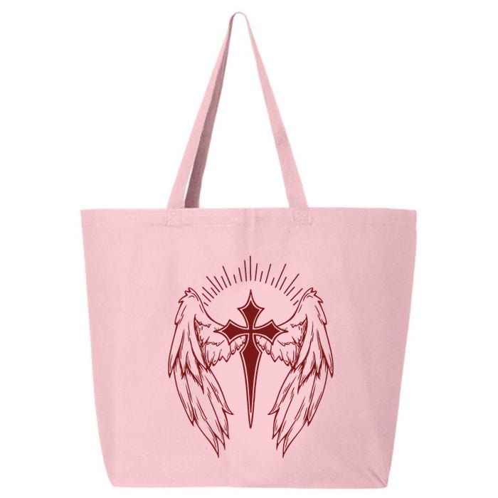 Gothic Cross And Wings Goth Egirl Eboy Emo Alt 25L Jumbo Tote