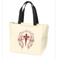 Gothic Cross And Wings Goth Egirl Eboy Emo Alt Zip Tote Bag