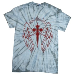 Gothic Cross And Wings Goth Egirl Eboy Emo Alt Tie-Dye T-Shirt