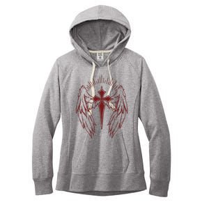 Gothic Cross And Wings Goth Egirl Eboy Emo Alt Women's Fleece Hoodie