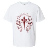 Gothic Cross And Wings Goth Egirl Eboy Emo Alt Sueded Cloud Jersey T-Shirt