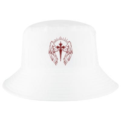 Gothic Cross And Wings Goth Egirl Eboy Emo Alt Cool Comfort Performance Bucket Hat