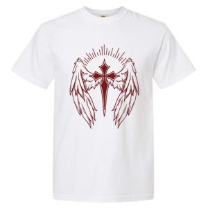 Gothic Cross And Wings Goth Egirl Eboy Emo Alt Garment-Dyed Heavyweight T-Shirt