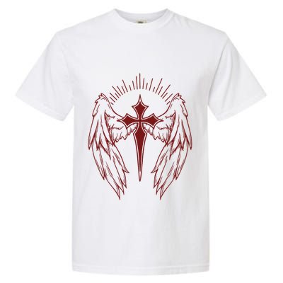 Gothic Cross And Wings Goth Egirl Eboy Emo Alt Garment-Dyed Heavyweight T-Shirt