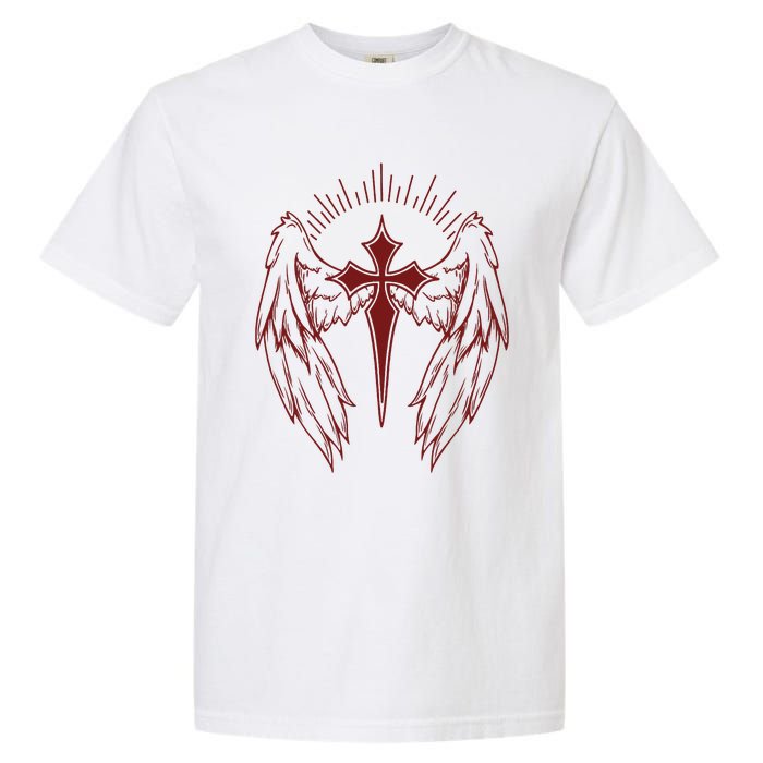 Gothic Cross And Wings Goth Egirl Eboy Emo Alt Garment-Dyed Heavyweight T-Shirt