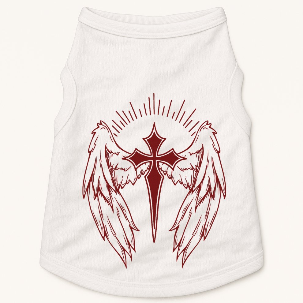 Gothic Cross And Wings Goth Egirl Eboy Emo Alt Doggie Tank