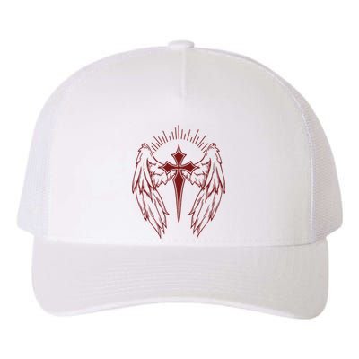 Gothic Cross And Wings Goth Egirl Eboy Emo Alt Yupoong Adult 5-Panel Trucker Hat