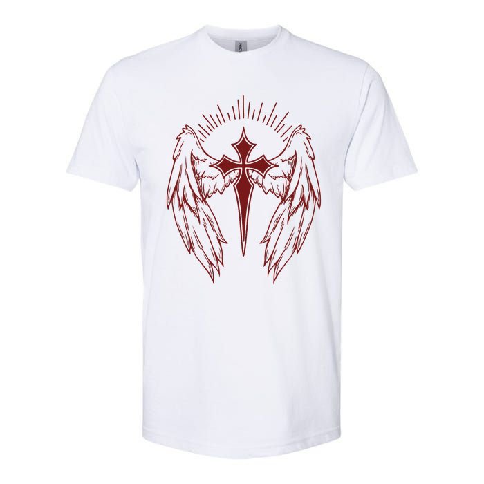 Gothic Cross And Wings Goth Egirl Eboy Emo Alt Softstyle CVC T-Shirt