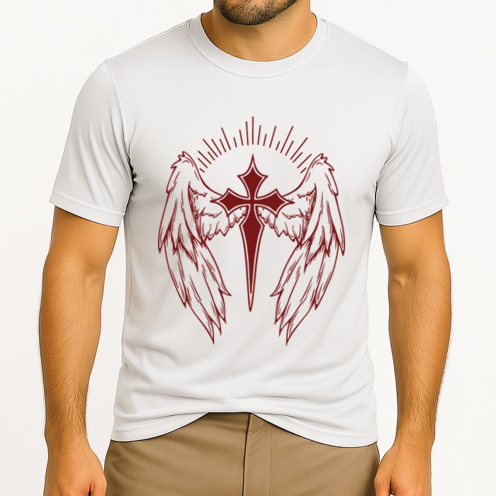 Gothic Cross And Wings Goth Egirl Eboy Emo Alt Performance Shirt