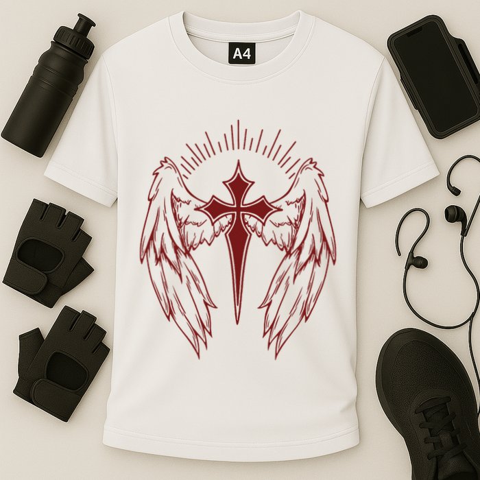 Gothic Cross And Wings Goth Egirl Eboy Emo Alt Performance Shirt
