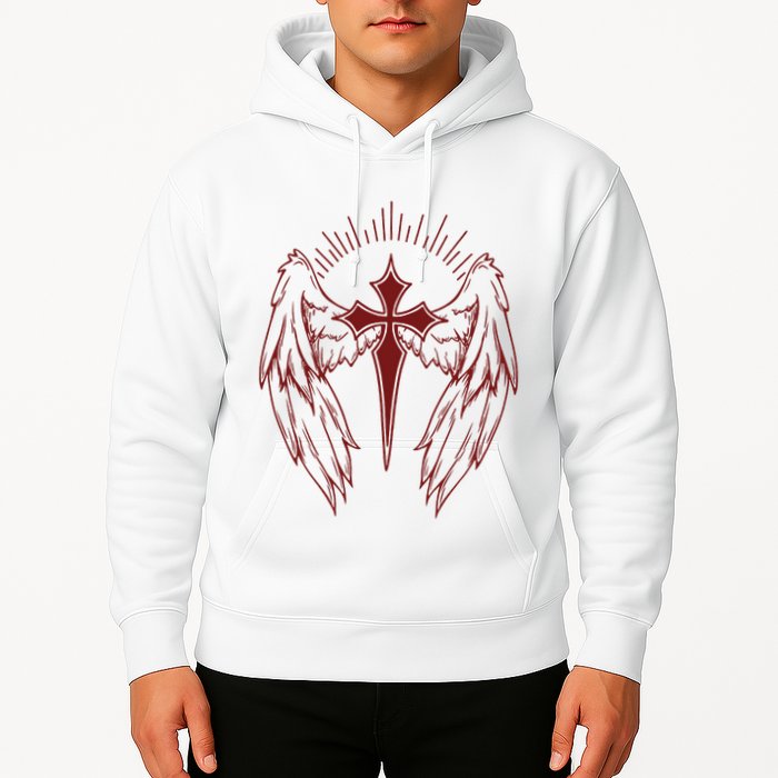 Gothic Cross And Wings Goth Egirl Eboy Emo Alt Hoodie