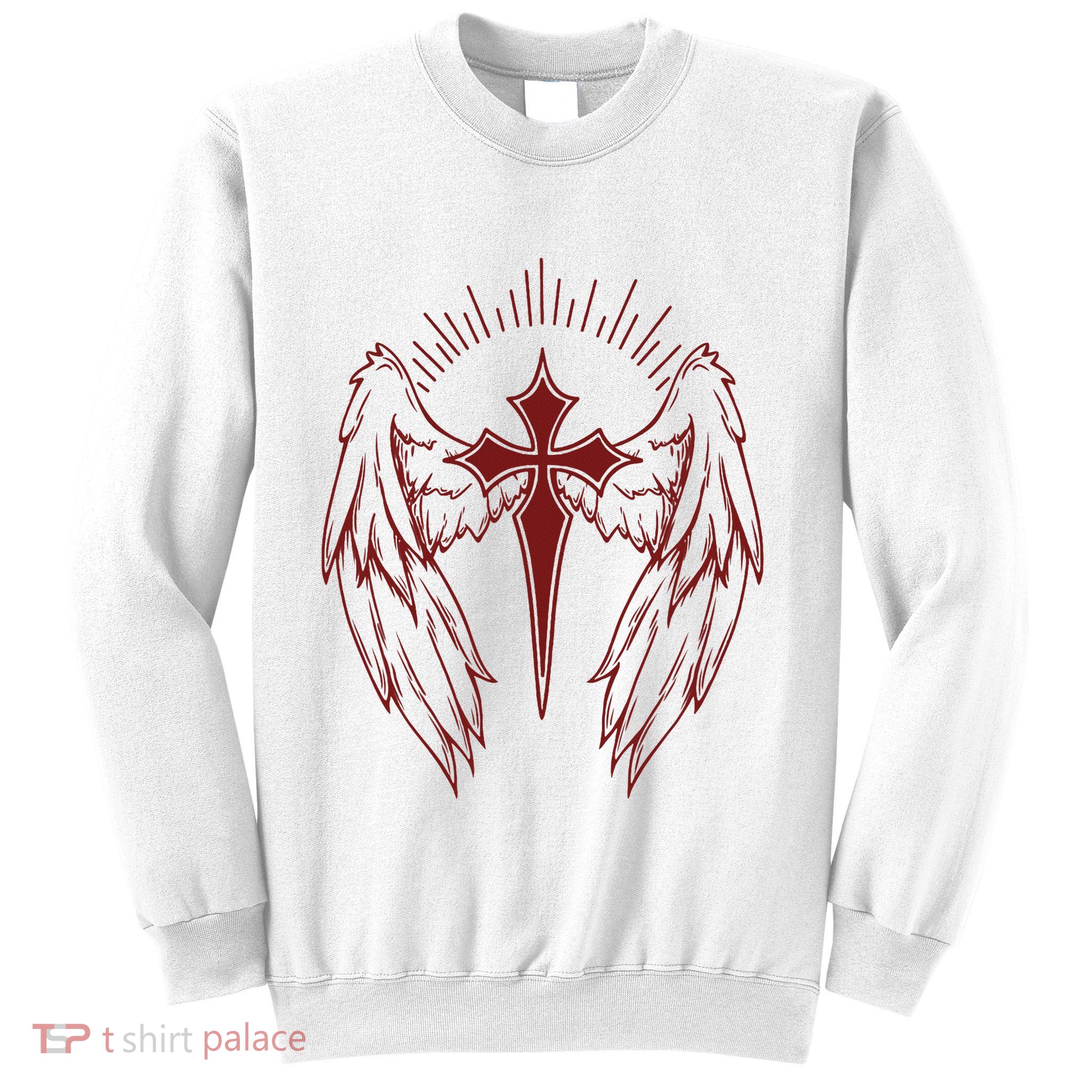 Gothic Cross And Wings Goth Egirl Eboy Emo Alt Sweatshirt
