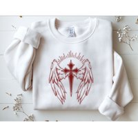 Gothic Cross And Wings Goth Egirl Eboy Emo Alt Sweatshirt